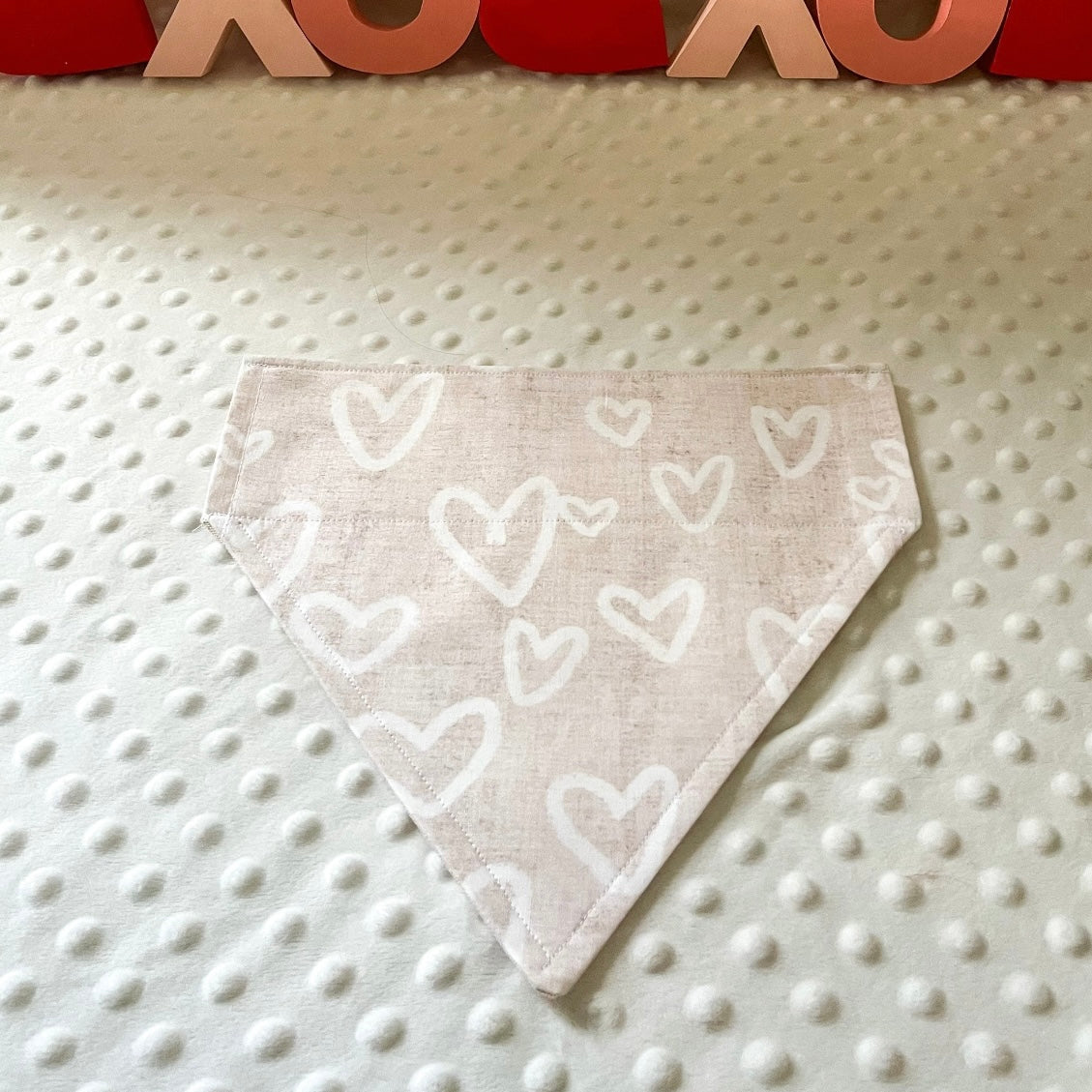 Neutral Heart Over the Collar Bandana